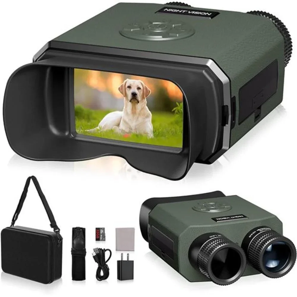 Night Vision Binoculars, Rechargeable, 3.5'' Large Screen with 8X Digital Zoom